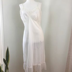 Vintage Lorraine White Sheer Nylon Nightgown